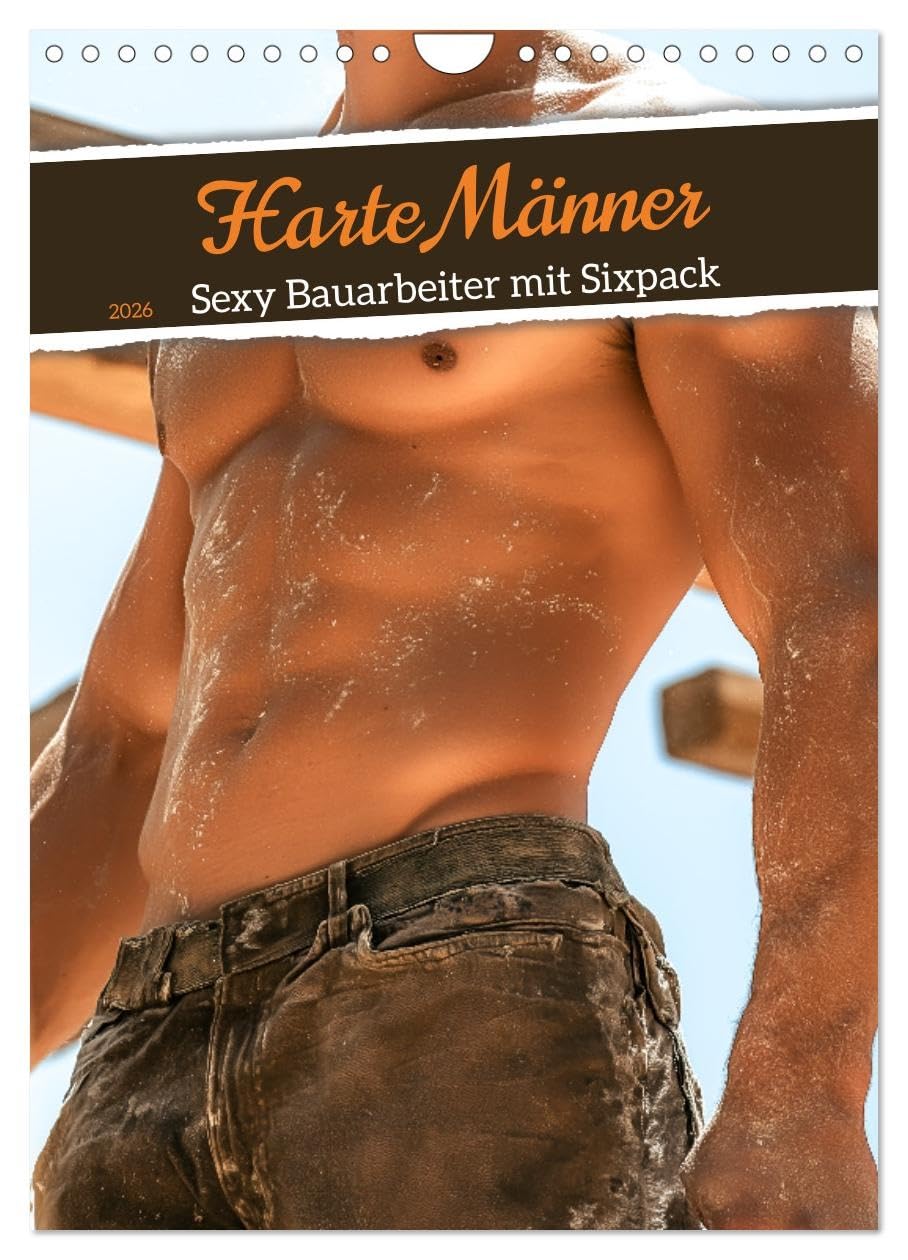 Hard men - Sexy construction worker with six-pack UK-Version (Wall Calendar 2026 DIN A4 Portrait), CALVENDO 12 Month Wall Calendar โ image 1