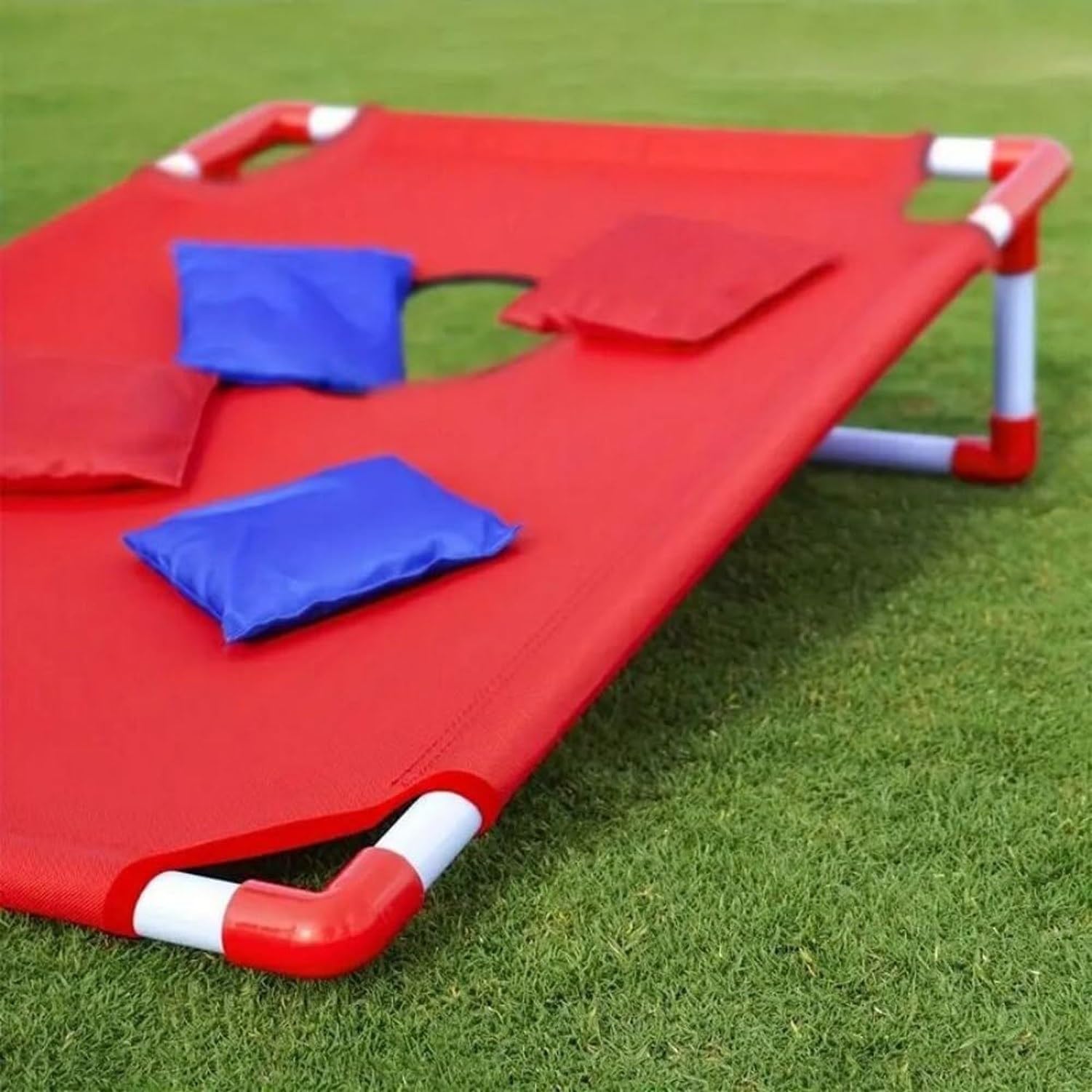 Juego de Cornhole Portátil con Tablero y 6 Sacas de Frijoles para Exterior y Fiesta, Red