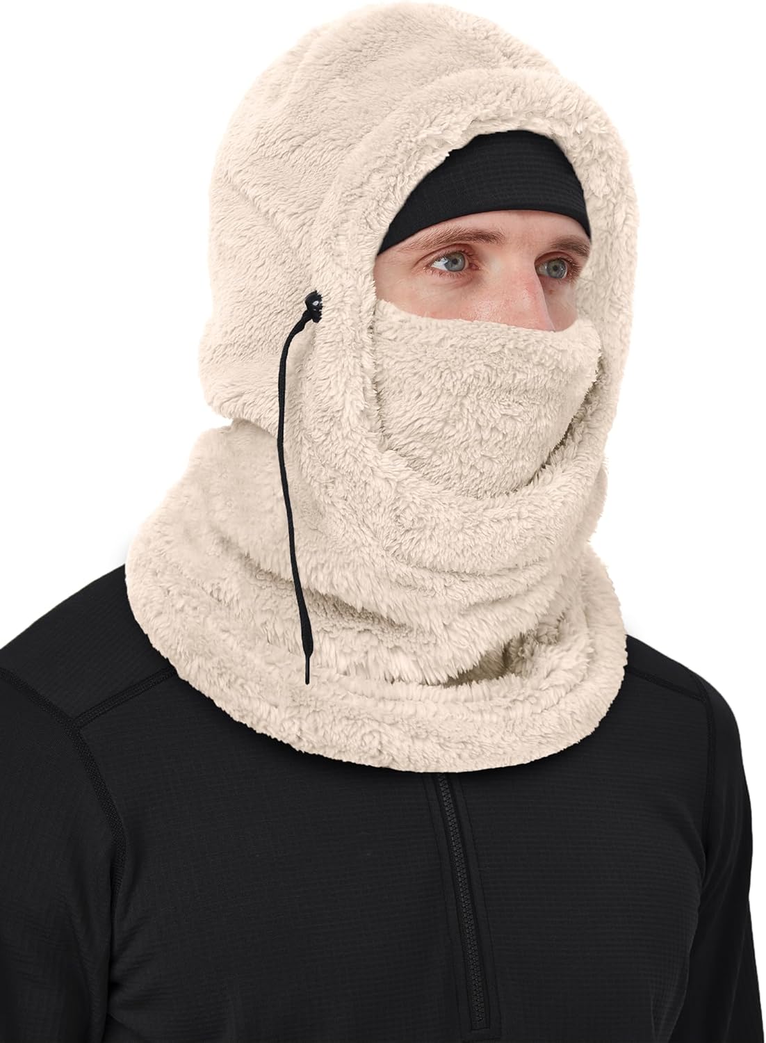 Balaclava Fleece Ski Mask Hoodie Men Women, Windproof Winter Face Mask, Neck Warmer Scarf Helmet
