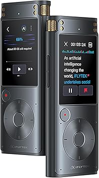 iFLYTEK AI Voice Recorder with Playback & Voice Activated Recording, 32GB Digital Audio Recorder Device for Lectures, Real-Time Transcription, Noise Reduction - Ideal Spy Hidden Recorder, 302Pro