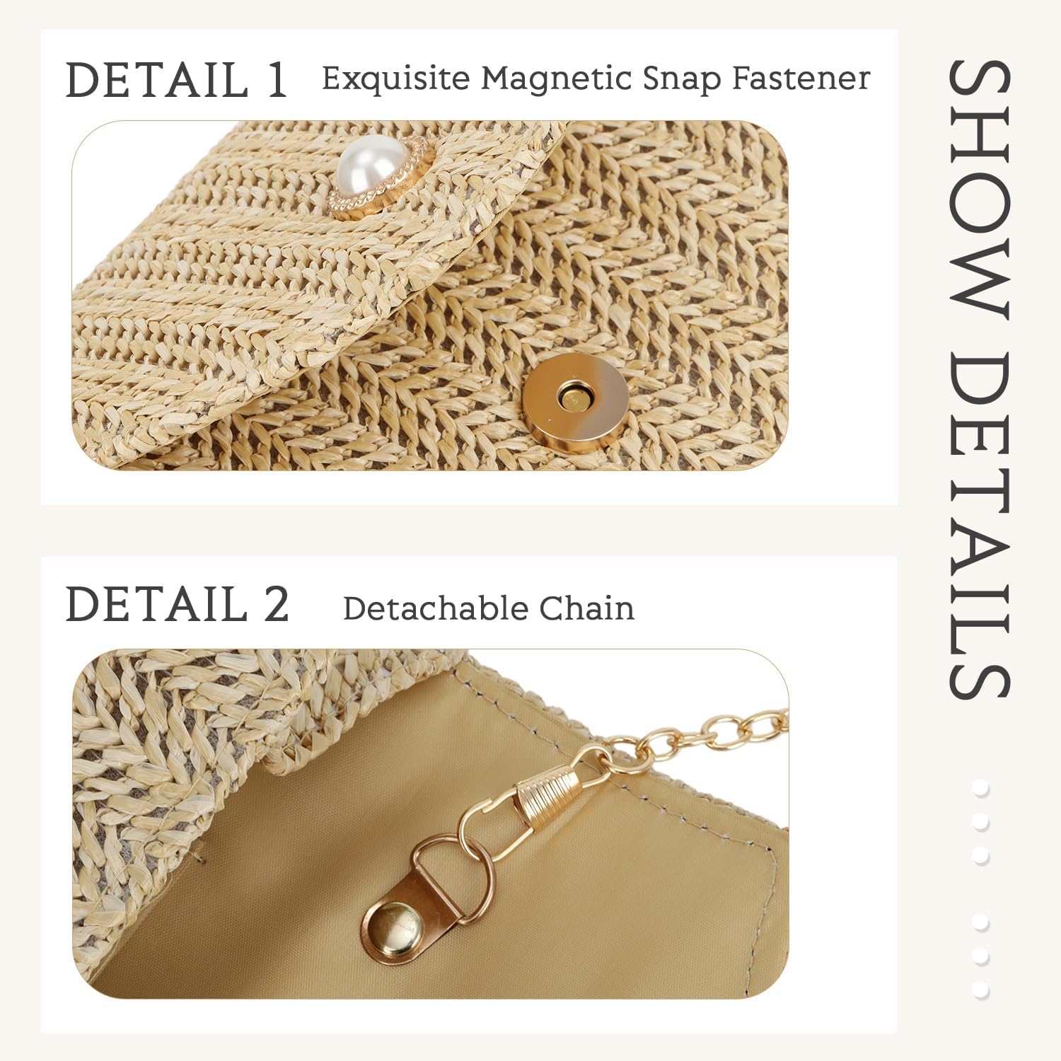 Oweisong Straw Clutch Purses for Women Summer Pearl Evening Bag Small Beach Woven Purse and Handbags 2026