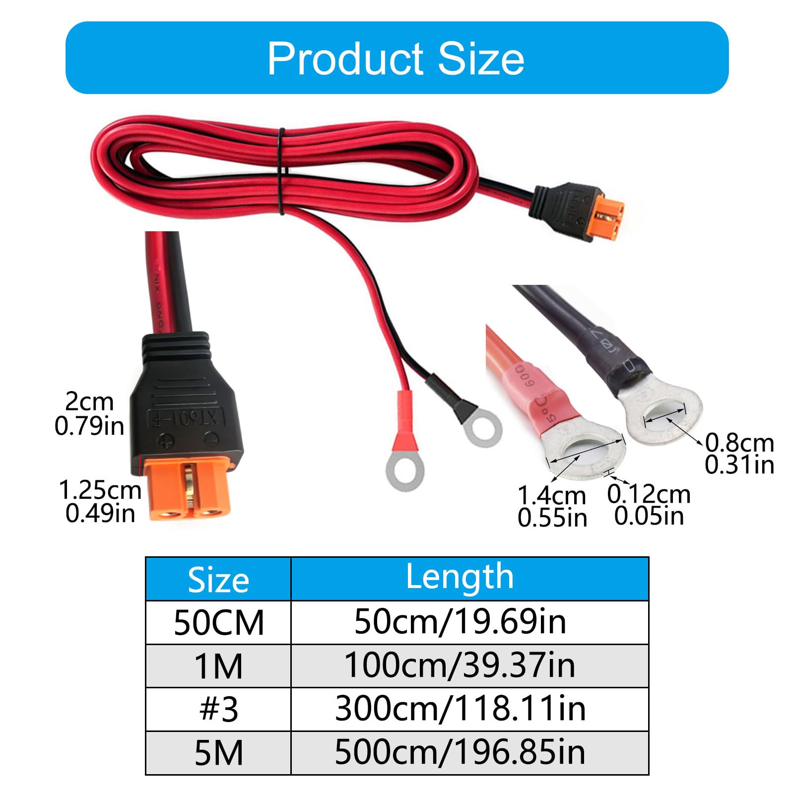 Câble de charge de batterie XT60I connecteur femelle, 3 m
