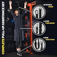 Vista 2 de Pull Up Assistance Bands - 4 Heavy Duty Pull Up Bands with Adjustable Strap and Foot Rest - Stackable Pull Up Assist Band Set for Pull Up Bar
