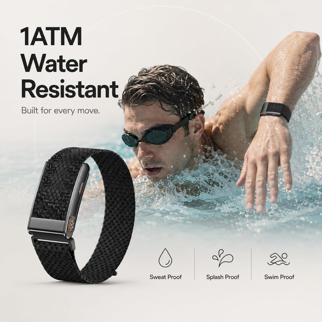 findtime Fitness Tracker senza display, braccialetto fitness | Braccialetto fitness con valutazione sanitaria assistita da AI, monitoraggio del sonno, contapassi, activity tracker con
