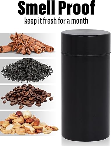 Miniatura 4 de Tarro a prueba de olores, contenedor de almacenamiento hermético portátil con anillo de silicona, botella de aluminio multiusos de 1.6 fl oz para