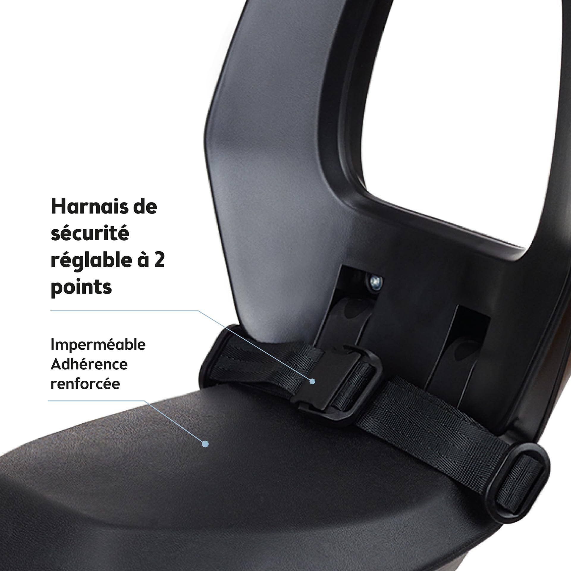 BOBIKE 8011900001 - Siège Vélo Arrière pour Porta-Bagages MIK-HD One Junior, pour Enfants de 6 Ans et Plus Jusqu’à 27 kg, Sécurité Renforcée, Repose-Pieds Réglables et Design Compact, Noir