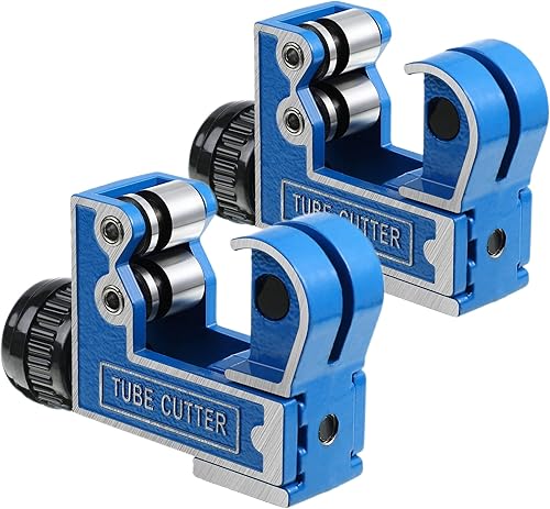 Dreyoo Juego de 2 piezas de cortador de tubos pequeños, juego de cortador de tubos de cobre para tubos de cobre de 1/8 a 1-1/8 pulgadas (0.118-1.102