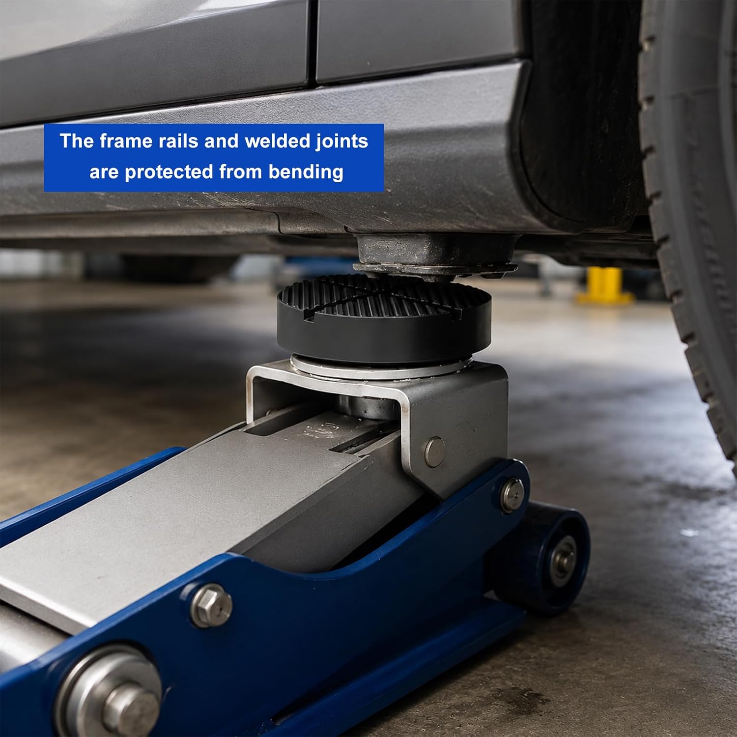 Floor Jack Rubber Pad, Slotted Pinch Weld Jack Stand Side Frame Rail Protector, Anti-Slip Round Cross Beam Jacks Lifting Mats Point Support Block for Most Cars Trucks SUVs image 4