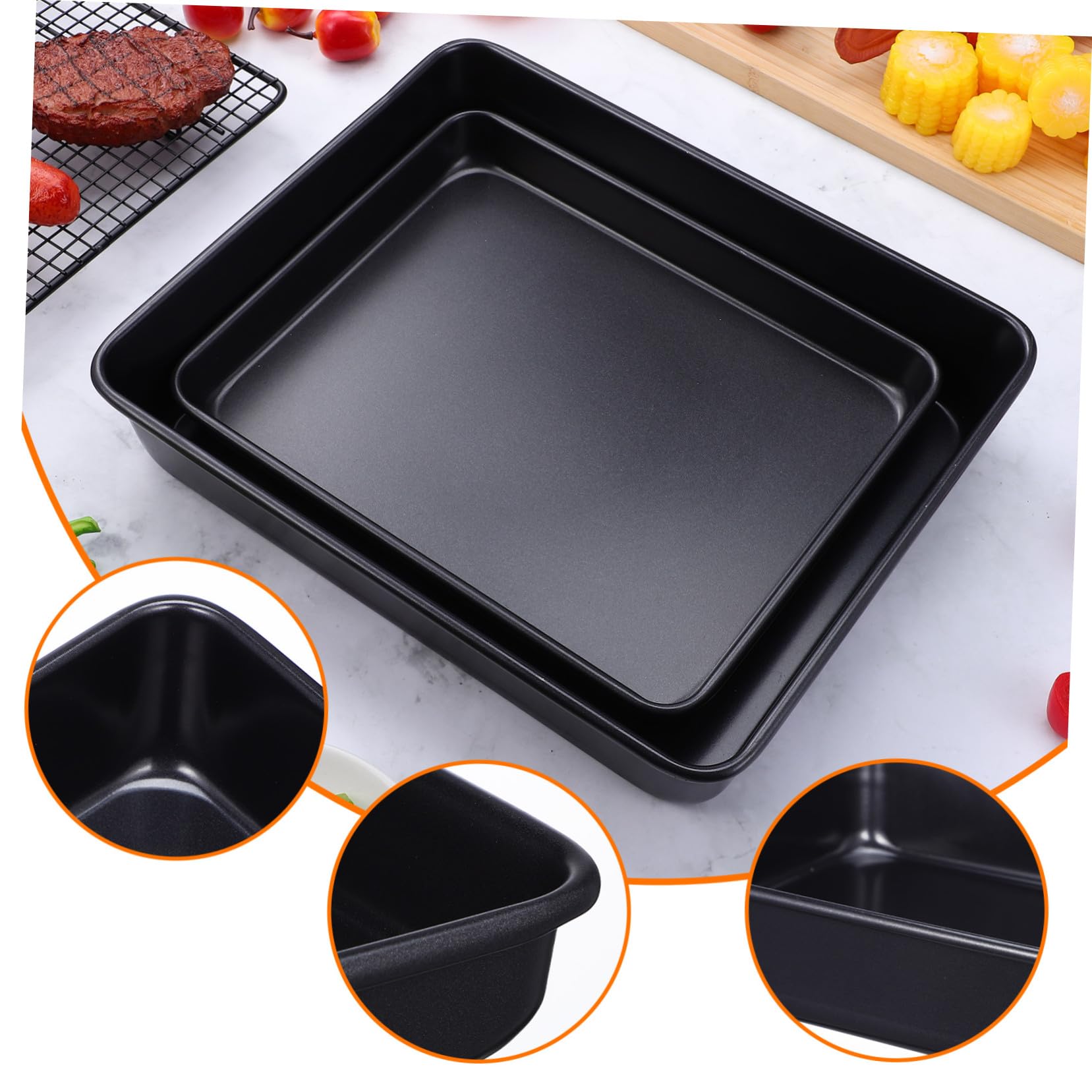 STOBAZA 2pièces Lot de Plaques de Cuisson pour Four Antiadhésives et Empilables Compatibles Pain et Micro-ondes
