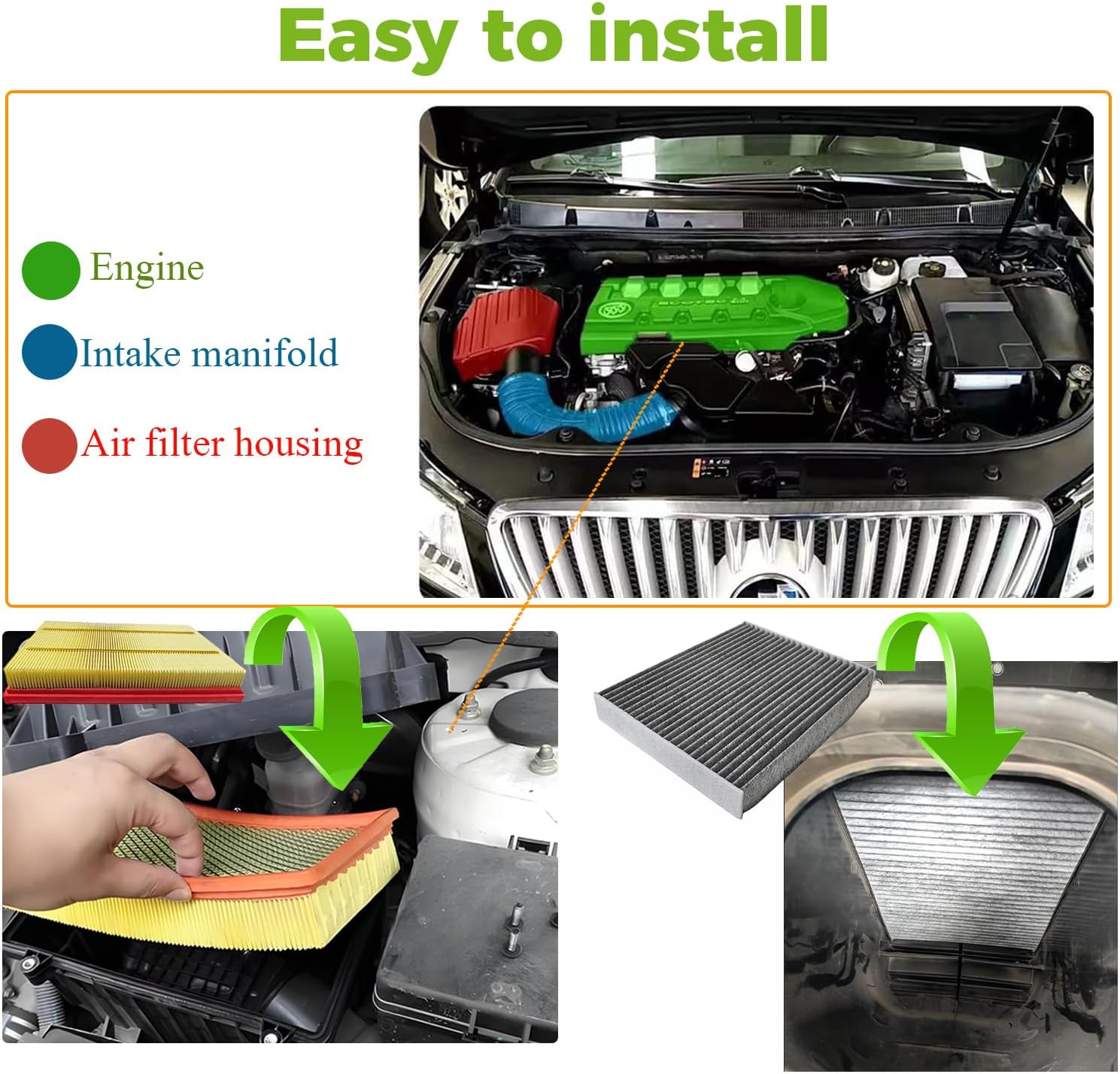 FP89 JX6Z9601A Cabin and Engine Air Filter Set Compatible with ford Escape 2020-2022, Compatible with Maverick 2022-2024, fit for Bronco Sport 2021-2025, fit for Lincoln Corsair 2020-2022