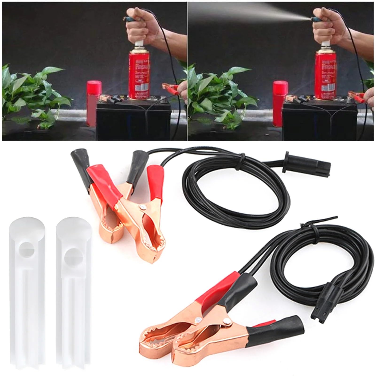 układ paliwowy Adapter do czyszczenia i płukania wtryskiwaczy paliwa z 2 kablami zasilającymi Zestaw mycia dysz ze schowkiem(6pcs with box)