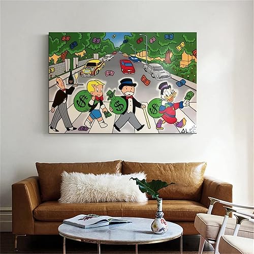 Miniatura 6 de CJQ ALEC-Monopolys - Póster de arte en lienzo con diseño de cebra con diseño de cebra y arte de pared, póster moderno para decoración de dormitorio