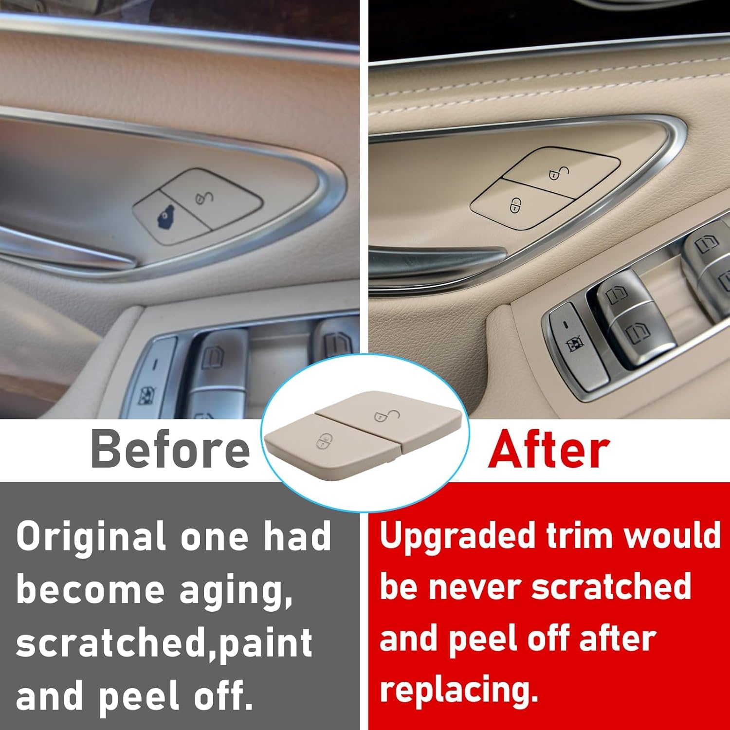 TTCR-II Compatible with 2015-2021 Mercedes Benz C Class W205 Door Lock Unlock Button Replacement, Driver Side Door Lock Buttons for E Class W213 2017-2023 and for GLC-Class W253 2016-2022