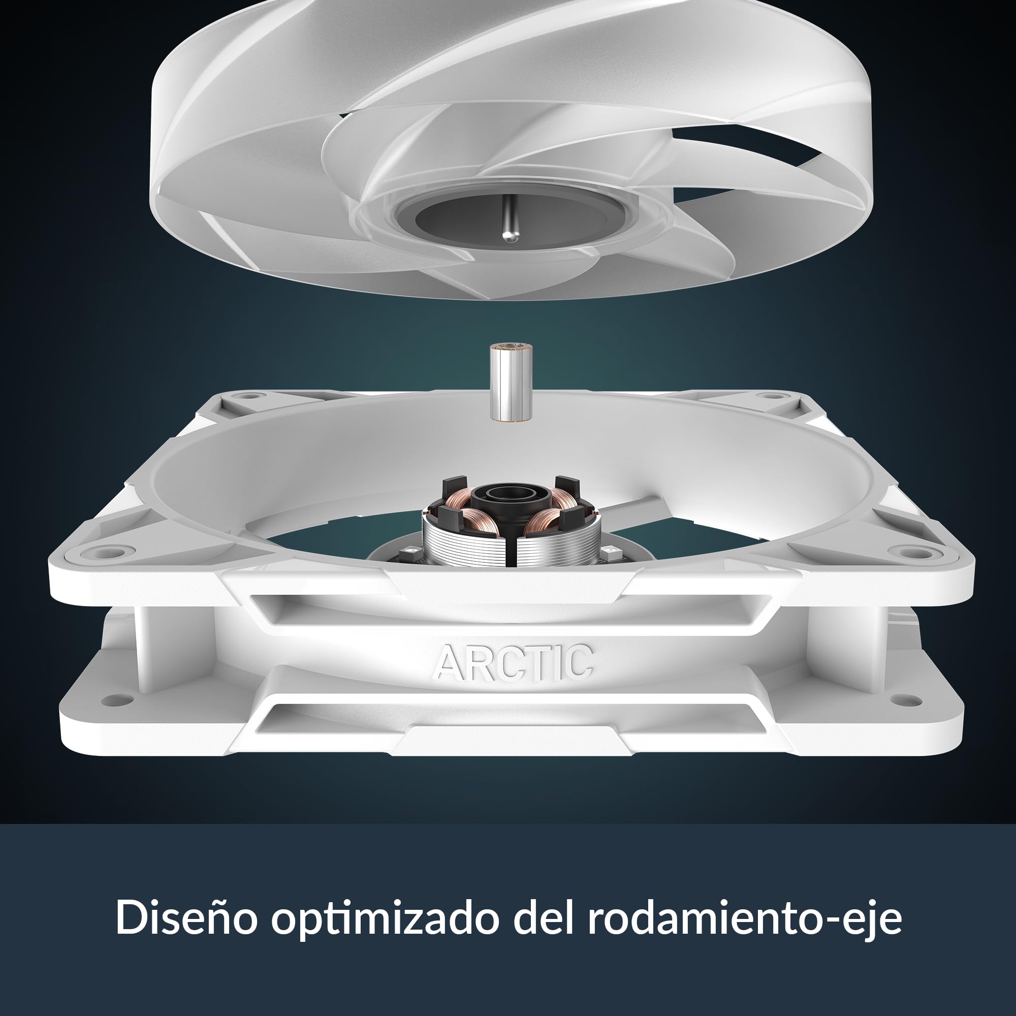 ARCTIC P12 Pro A-RGB (3 Piezas) - Potente Ventilador de Caja PC Premium, Case Fan PWM 120mm, Divisor cable Y, 600–3000 rpm, 0 rpm <5% PWM, 5V Digital RGB, 4 Pines, Rodamiento fluidodinámico - Blanco