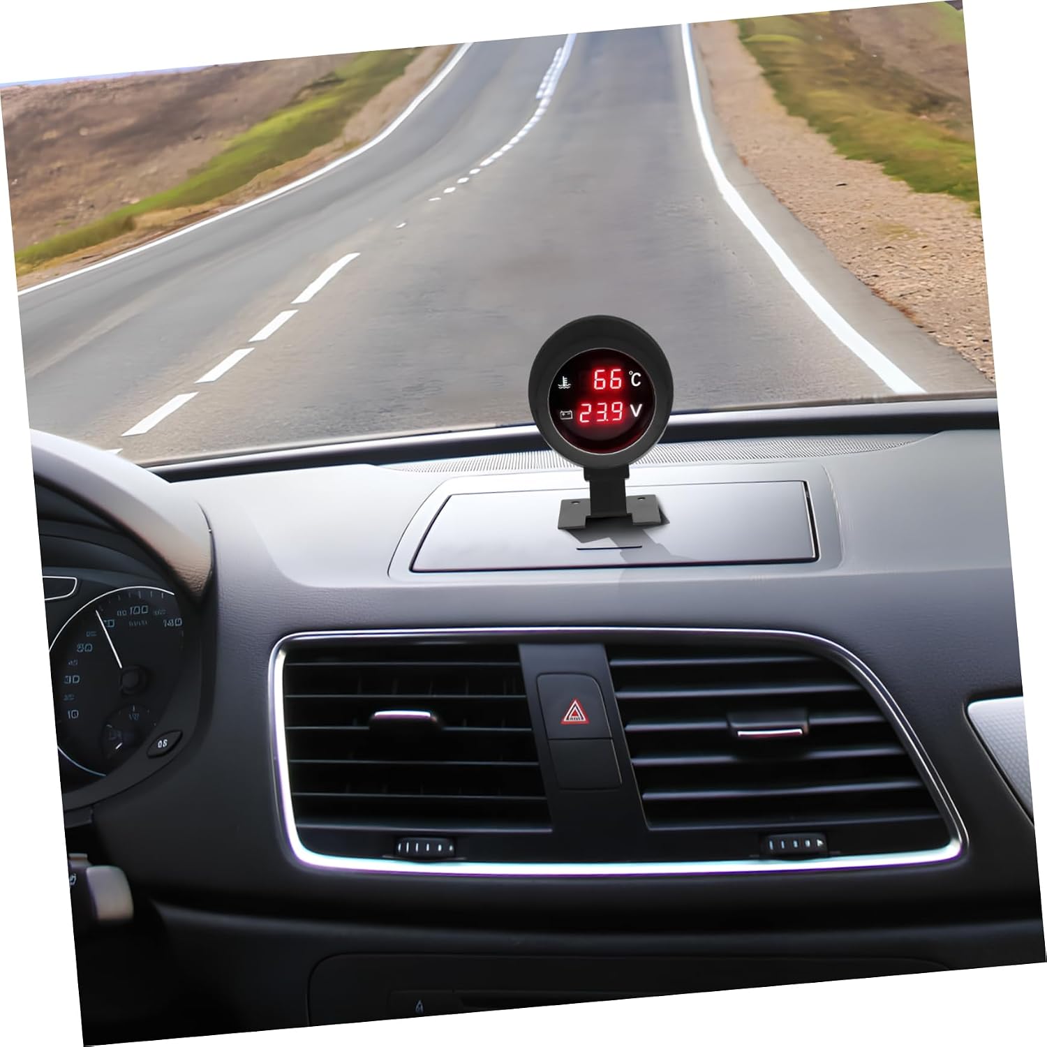Automotive Water Temperature and Voltage Gauge Dual Function for Vehicles Easy Installation Accurate Readings Design for Essential Car Monitoring