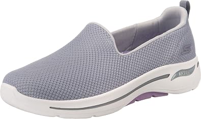 Skechers Womens Go Walk Arch Fit - Grateful, Gray/Lavender, 5