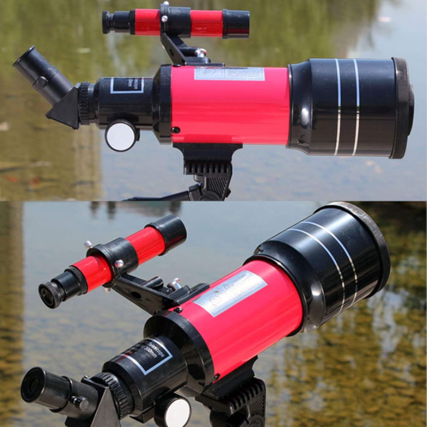 Children's Astronomical Telescope 300mm/70mm monocular Portable Refractor Telescope Eyepiece (H6mm H20mm) 3X Extender Retractable Tripod Suitable for Astronomical Observation Concert