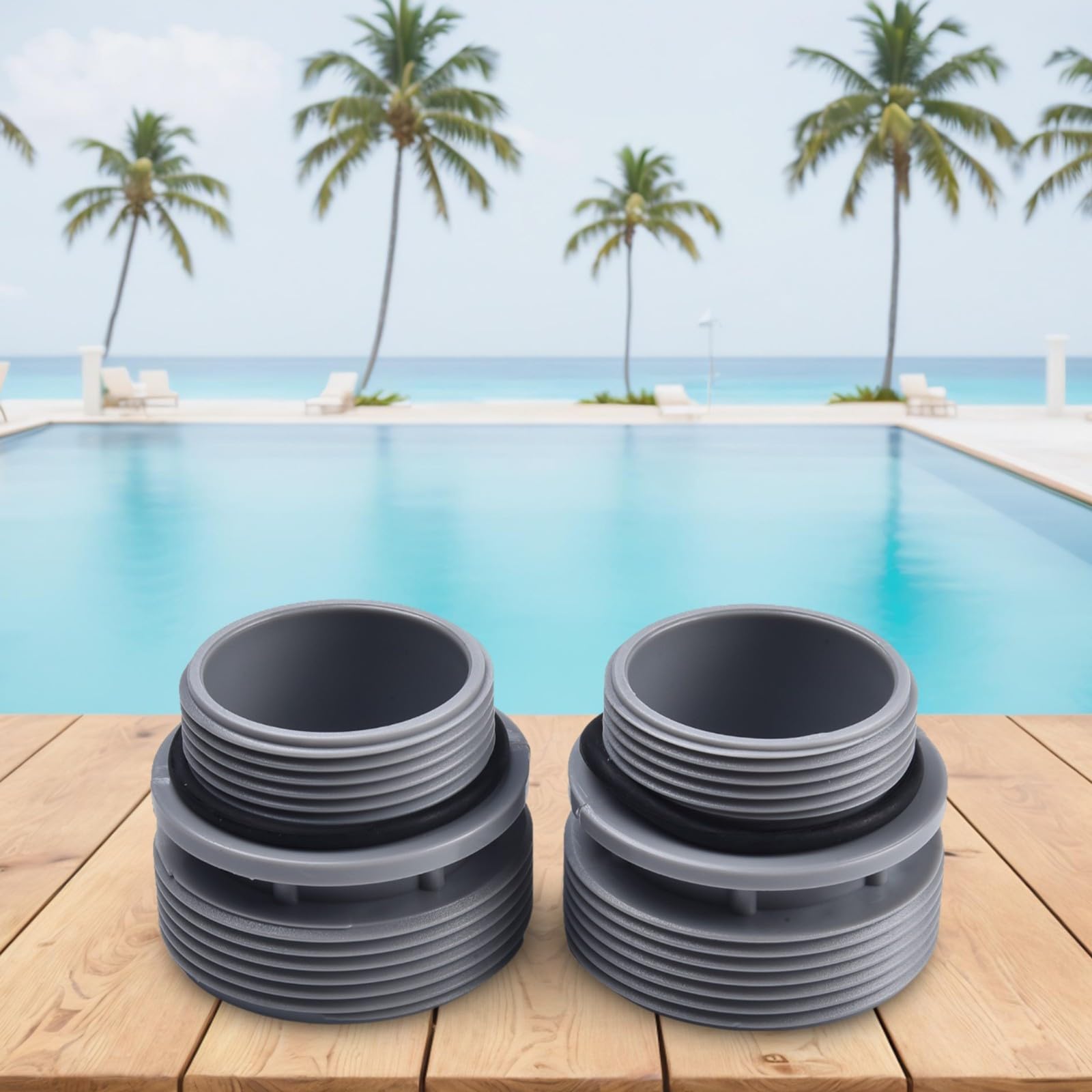 Connecteur de tuyau de piscine 1-1/2 , extrémité de tuyau de piscine, manchette, main gauche pour tuyau d'aspiration fileté de 38mm, Port de tuyau d'eaux usées sous vide  15
