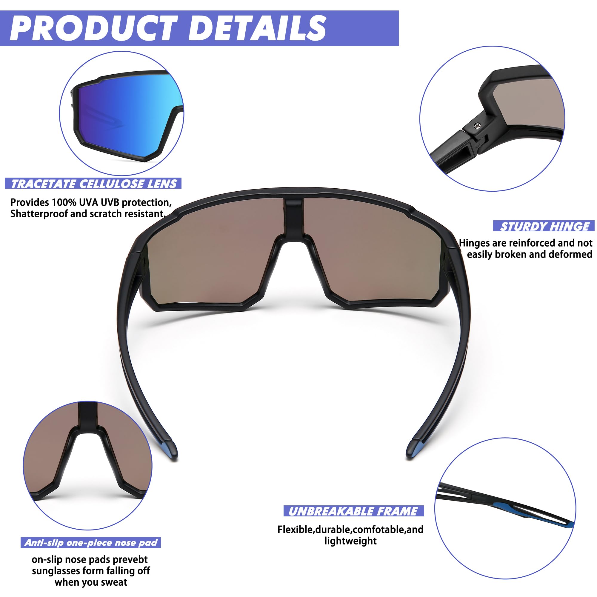 Polarisierte Baseball-Sonnenbrille für Kinder, Sport-Sonnenbrille für Jungen und Mädchen, 6–14, Jugend-Sonnenbrille zum Radfahren, Laufen