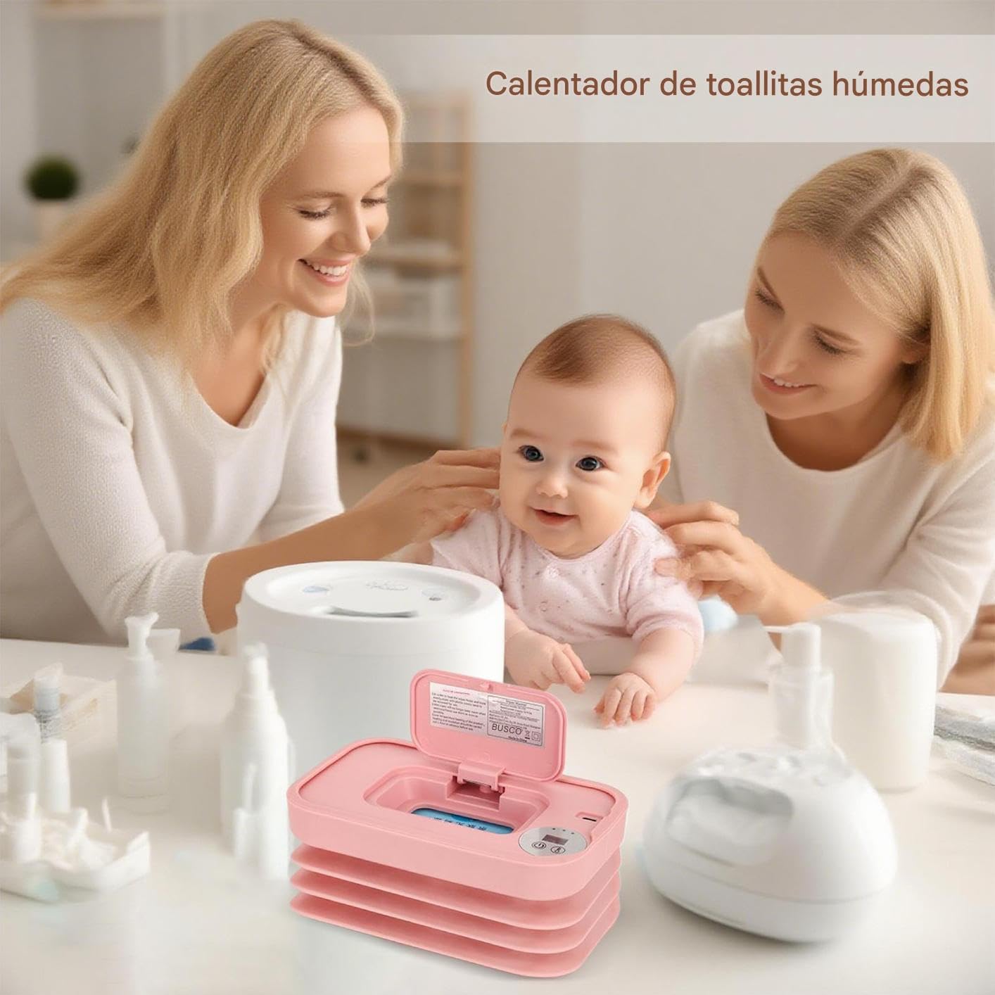 Calentador De Toallitas Húmedas Para Bebé - Calentador Y Dispensador Plegable De Toallitas | Accesorio De Cálido Rápido Para Viajes Trayectos En Coche Y Acampada