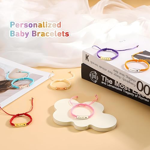 Miniatura 2 de Pulseras de bebé personalizadas para protección de bebés, niñas y niños, dijes opcionales, pulseras chapadas en oro de 18 quilates para niños