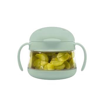 Ubbi Tweat Snack Containers for Kids & Toddlers, BPA-Free Tritan Spill-Proof Toddler Snack Cups, Portable Travel Food Storage, Summer Essentials for Kids, Sage Green