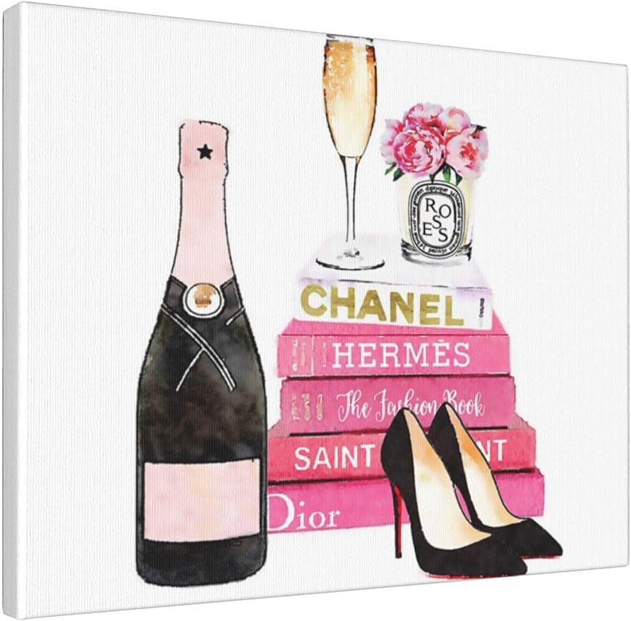 Amazon.co.jp: ポスター ピンクファッション シャネル ディオール 絵画