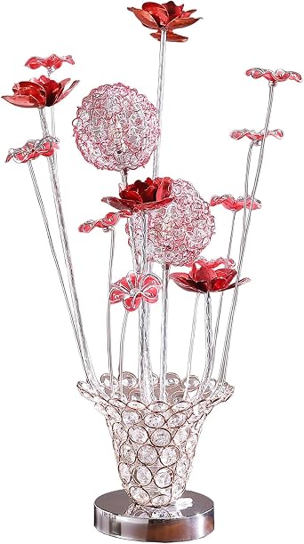 20.75" Aluminum Flower Bud Table Lamp with LED Light Multicolor Artistic Living Room Nightstand Lamp