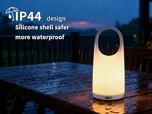 Miniatura 7 de Lámpara de mesa para exteriores, linterna 2 en 1, carga portátil, luces LED inalámbricas, lámpara inastillable de carcasa de silicona proporciona,