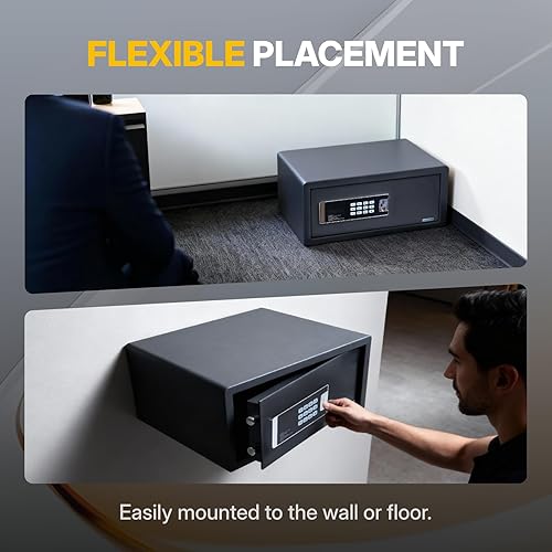 Miniatura 7 de NORTHSKY Caja fuerte, caja de seguridad de 0.9 pies cúbicos para el hogar, caja de seguridad antirrobo a prueba de fuego con cerradura de teclado