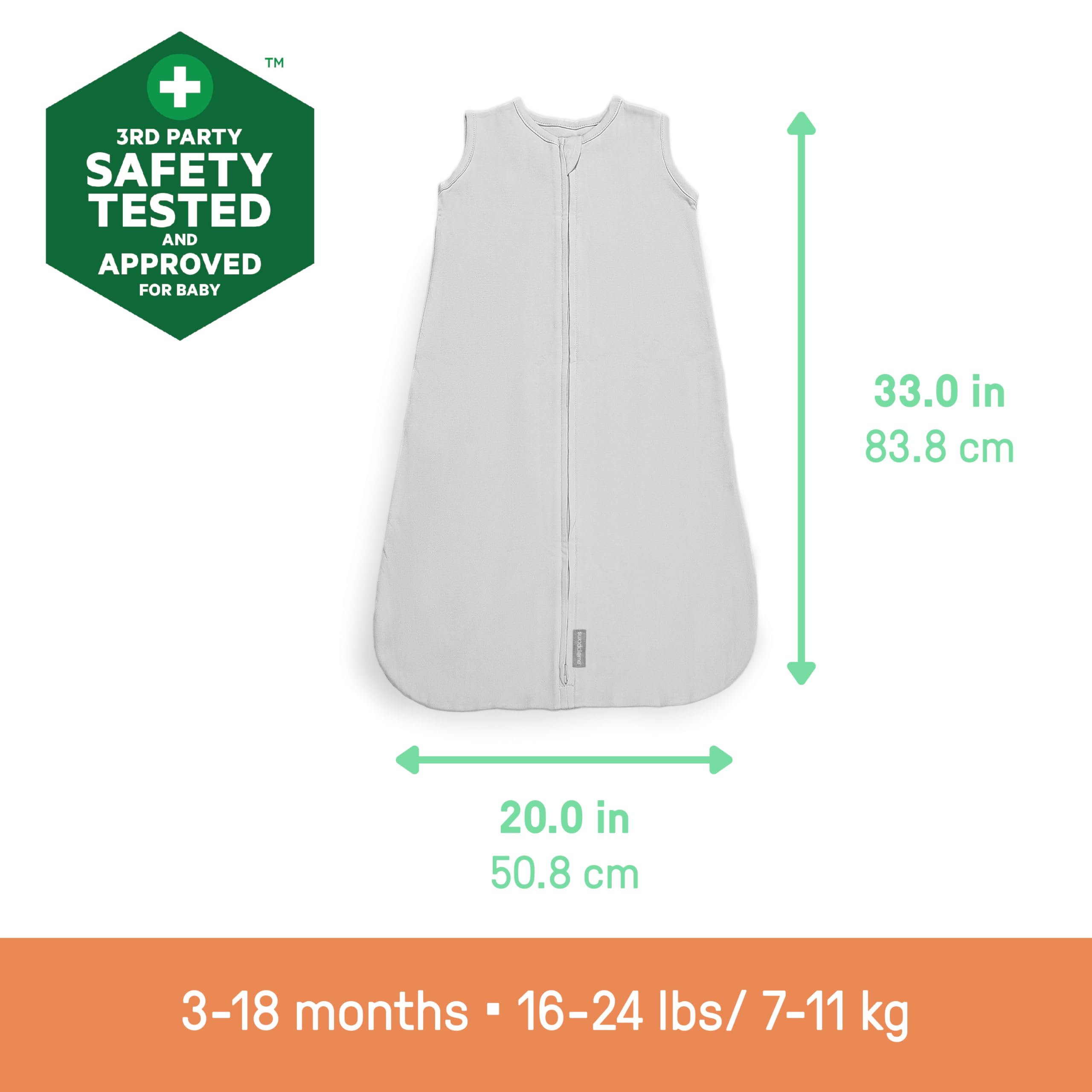 Ingenuity SwaddleMe Schlafsack Baby 2.5 TOG, Größe 3-18 Monate, 6,4-10,9 kg, Hält Baby bei kühleren Temperaturen warm, Extra-langer Reißverschluss, 100% Baumwolle - Flock