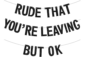 BEISHIDA Black Rude that You're Leaving but Ok Banner: Coworker Leaving Goodbye Party Decoration