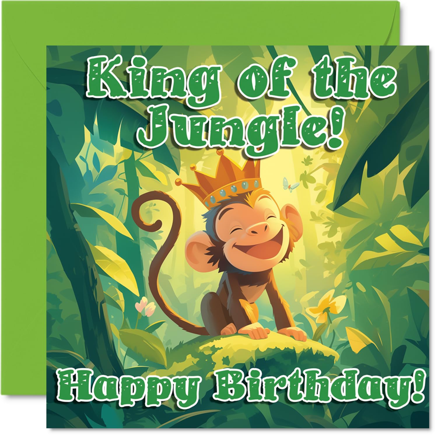 Monkey Birthday Cards, King of the Jungle