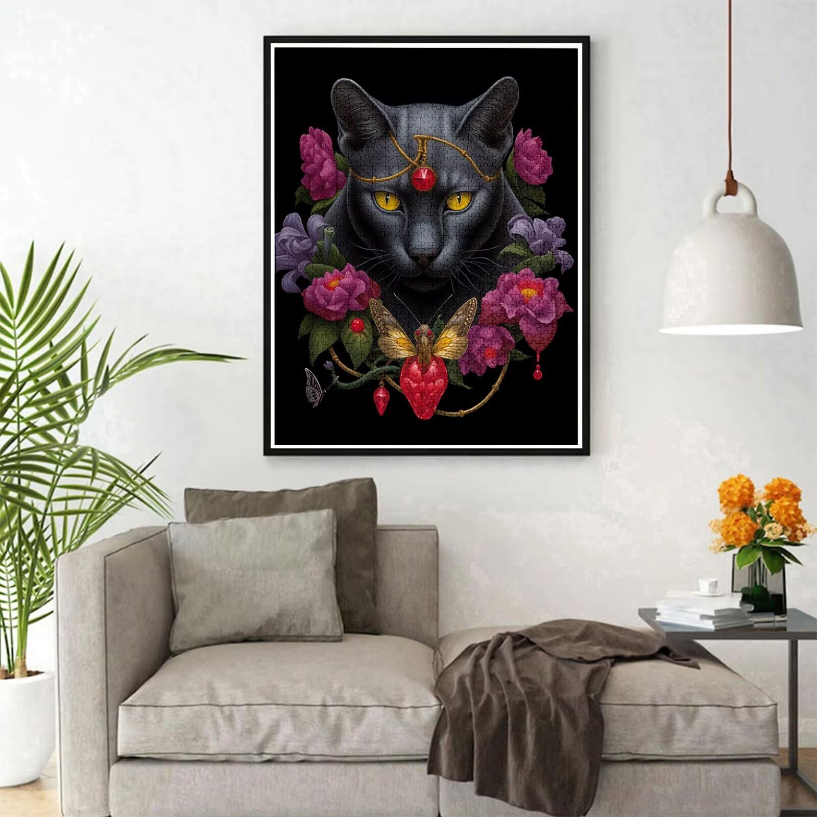 Puzzle kot, 3000 elementów, drewniane puzzle dla dorosłych, wielokolorowe, drewniane puzzle, klasyczne puzzle, kwiaty, drewniana jigsaw dla dorosłych i dzieci w wieku 14 lat, prezenty do domu