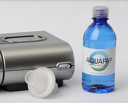Miniatura 3 de AQUAPAP Paquete de 8 unidades de agua CPAP destilada al vapor de 12 onzas  1-2 liendres por botella  para uso con máquinas de resmed y Respironics