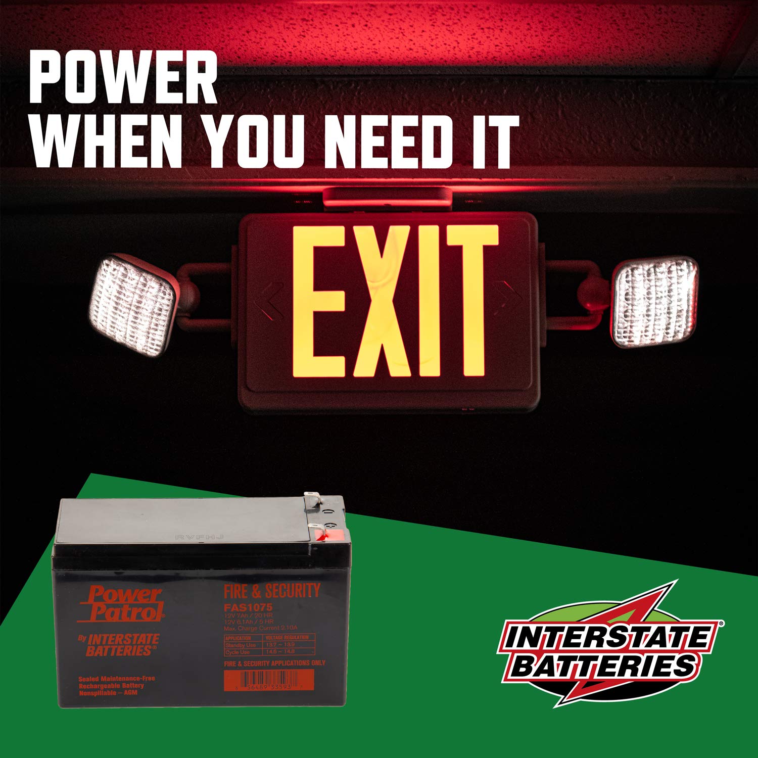 Interstate Batteries Power Patrol 12V 7Ah Fire & Security Alarm Battery