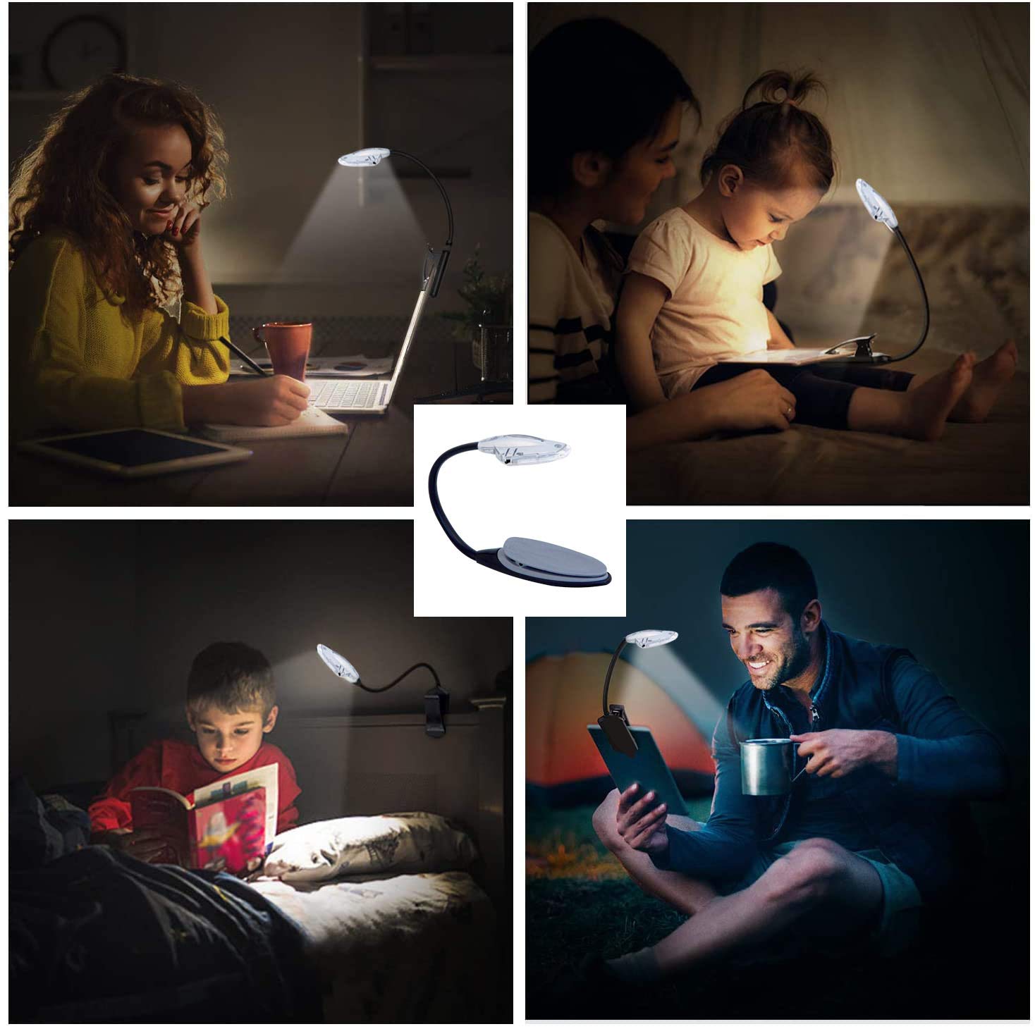 VeLamp IN232-Lámpara de lectura LED, plástico, color Gris