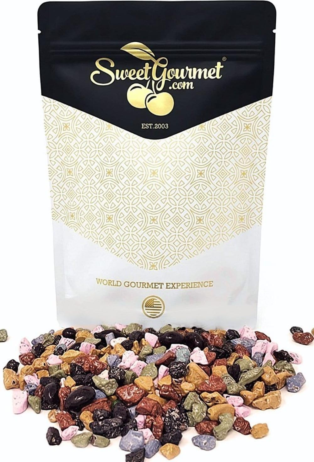 SweetGourmet Milk Chocolate Rocks, Candy with Colorful Shell, 1 Pound