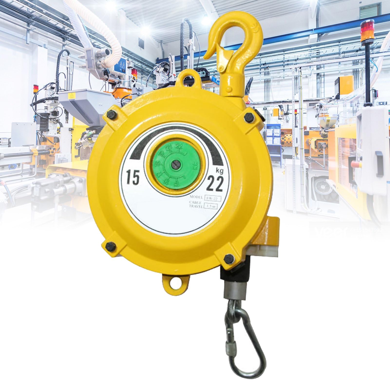 WEKONUMEX Retractable Spring Balancer, Spring Balancer Adjustable With Hook And Wire Rope Multiple Loads(15-22kg)
