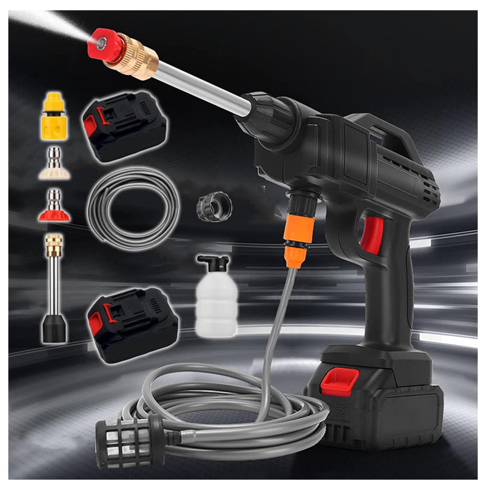 Hidrolimpiadora Portátil de Alta Potencia - 600W con Dos Baterías 24V1500Mah, Manual para Limpieza de Ventanas