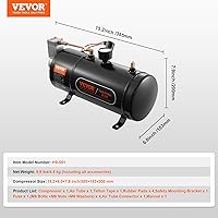 Vista 7 de VEVOR 12V Air Compressor with Tank 0.8 Gallon/3 L, Train Horn Air Compressor, 120 psi Working Pressure Onboard Air Compressor System for Train Air