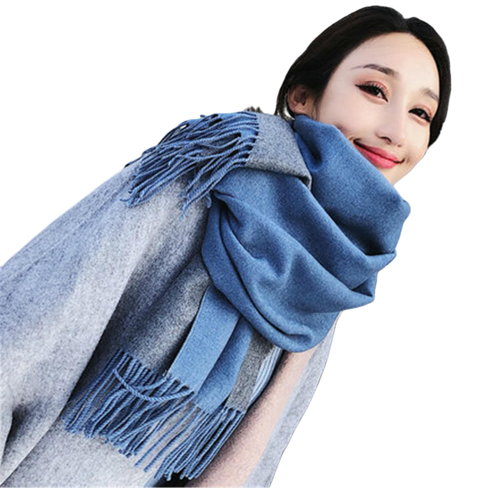Foulard Donna Sciarpa Lunga E Calda, Versatile, A Doppia Faccia, Da Donna, Per Studenti Uomini Adatti All'autunno All'inverno
