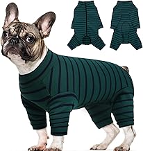 Kuoser Dog Bodysuit After Op, Dog Bodysuit After Castration, Surgical Body Dog Castration , Dog Bodysuit with Legs, Body for Dogs After Op, Dog Pyjamas for Small, Medium Dogs, Green, XS