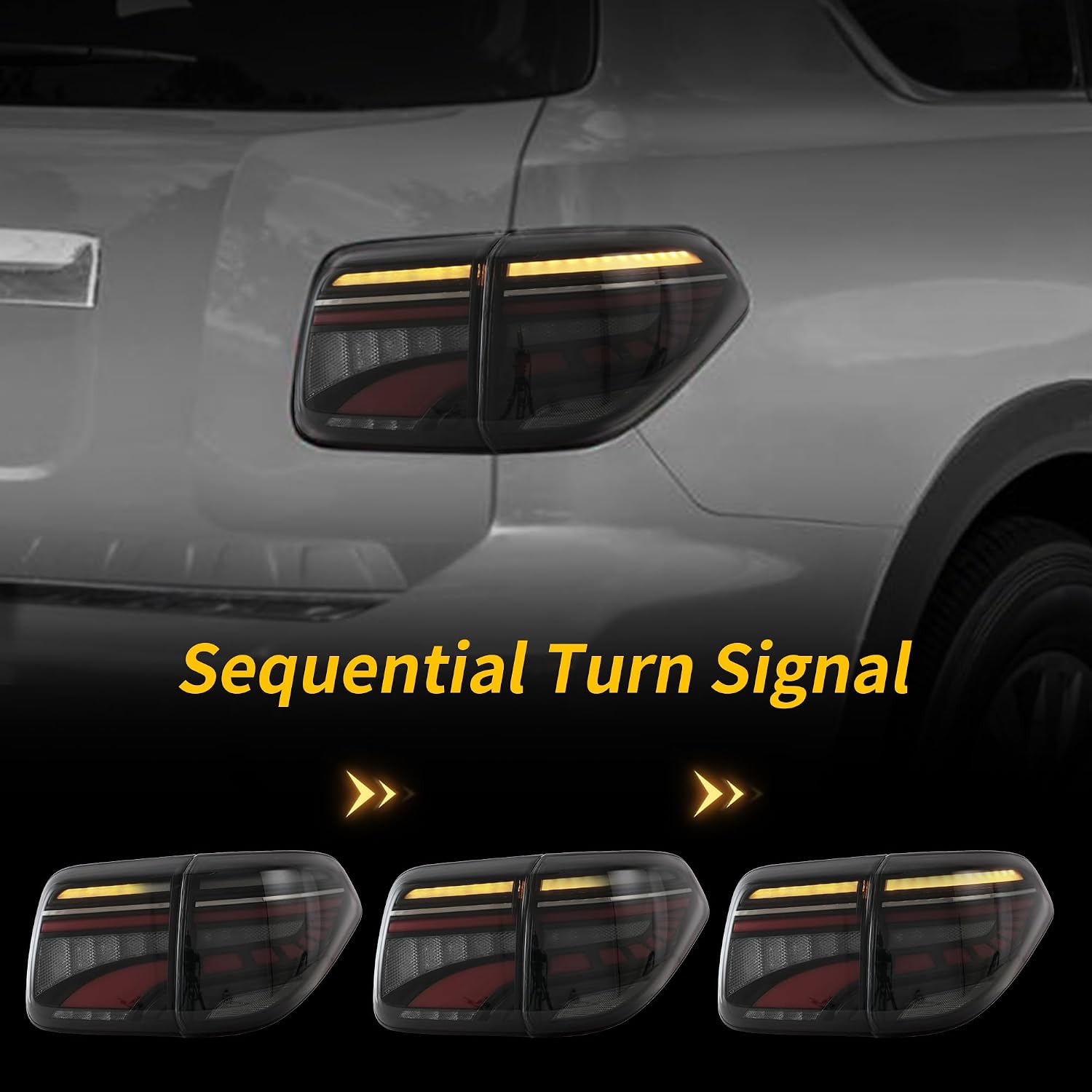VLAND LED Red & Smoked Tail Lights Compatible For 2017-2020 Armada & 2012-2019 Patrol Y62, Driver side & Passenger side (Not Fit For Patrol Y61)