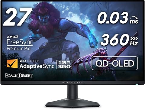 Alienware AW2725DF OLED Gaming Monitor - 26.7-inch QD-OLED, 2560x1440, 360Hz,...