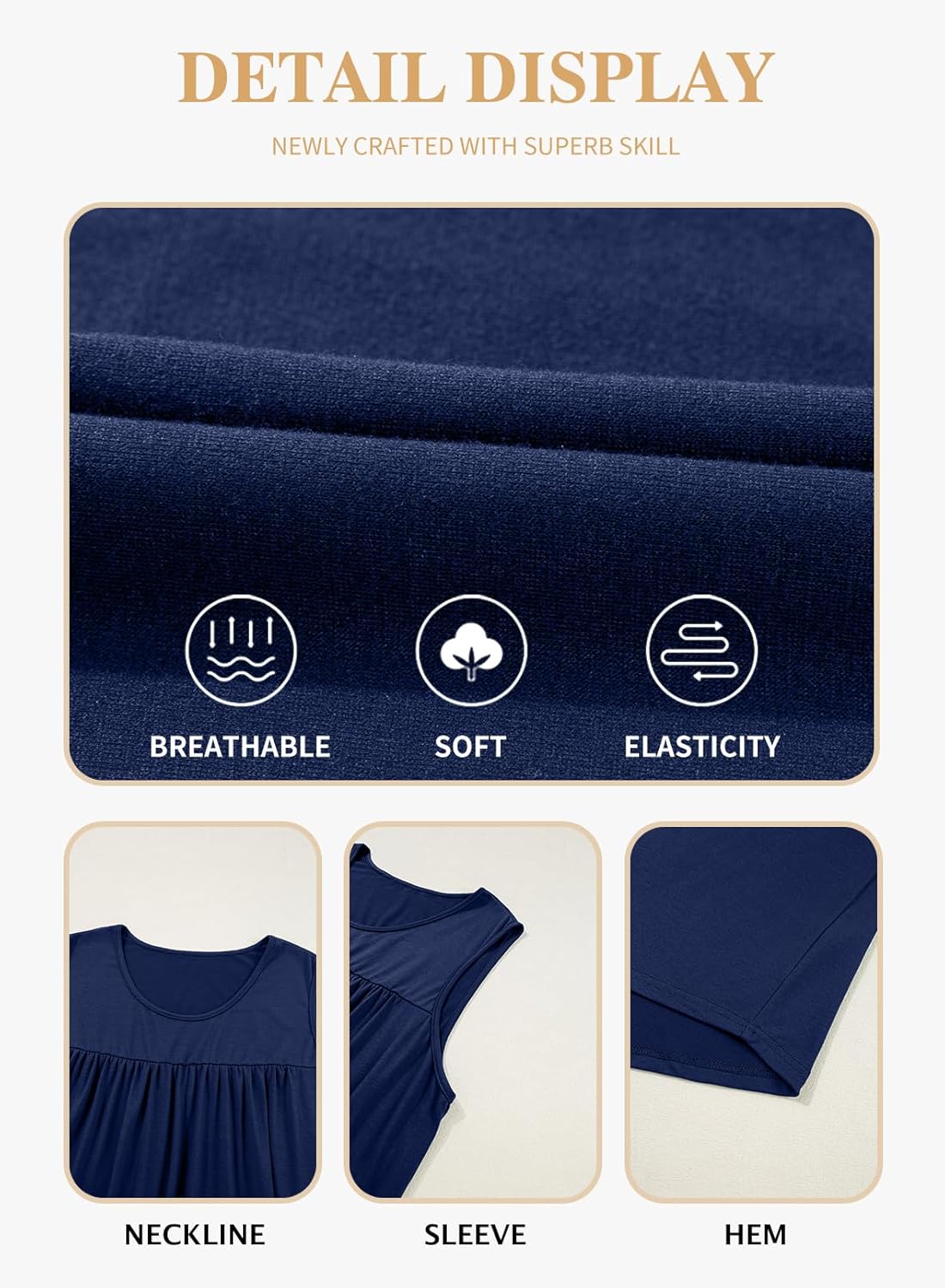 Eytino Plus Size Tank Tops for Women Sleeveless Crew Neck Summer Casual Loose Tee Shirts(1X-5X) - Image 5