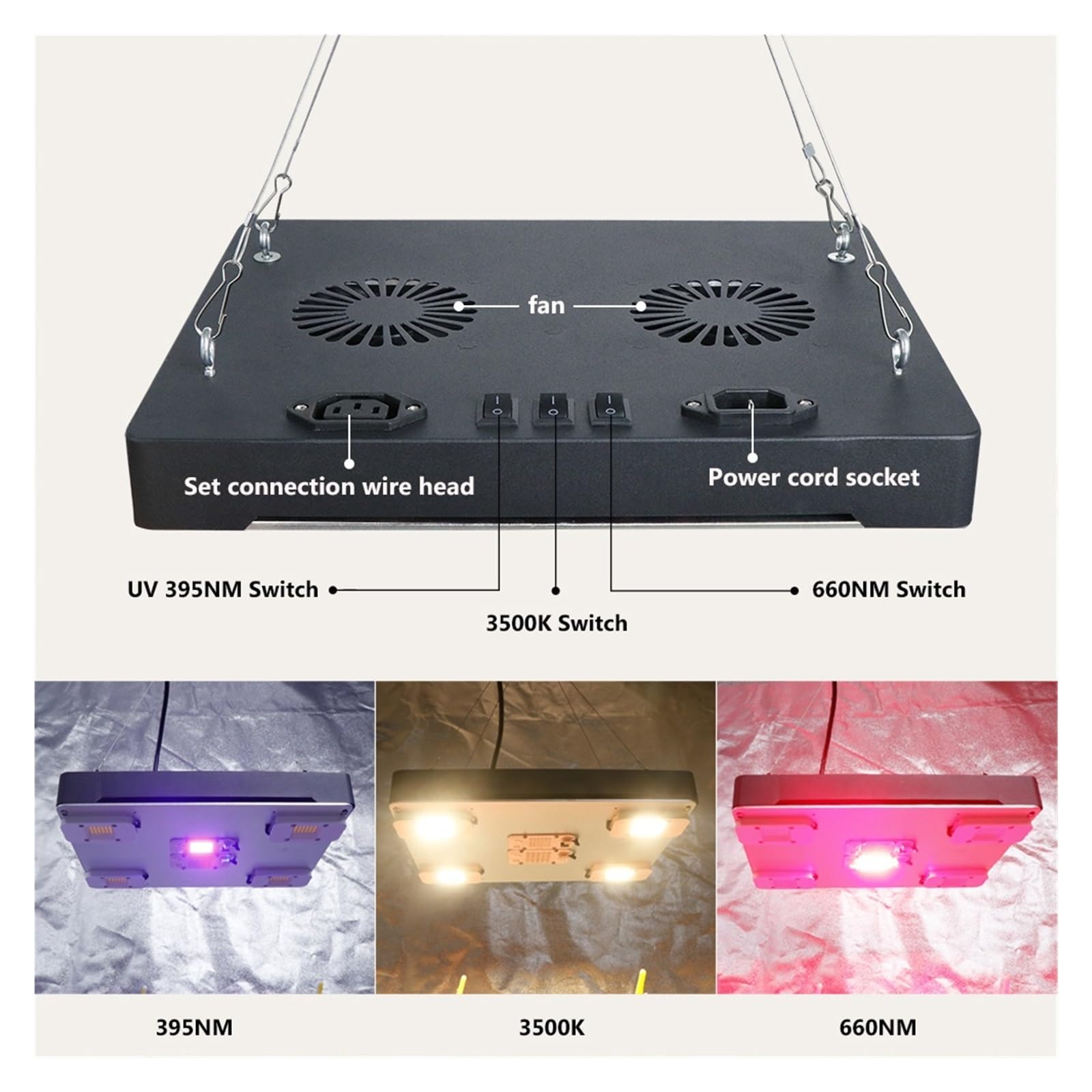 600W 1000W oświetlenie LED do uprawy LM283B + pełnozakresowa lampa fito szklarni rośliny doniczkowe sadzonka rosną kwiaty Oświetlacz ogrodniczy(3500K,300W)