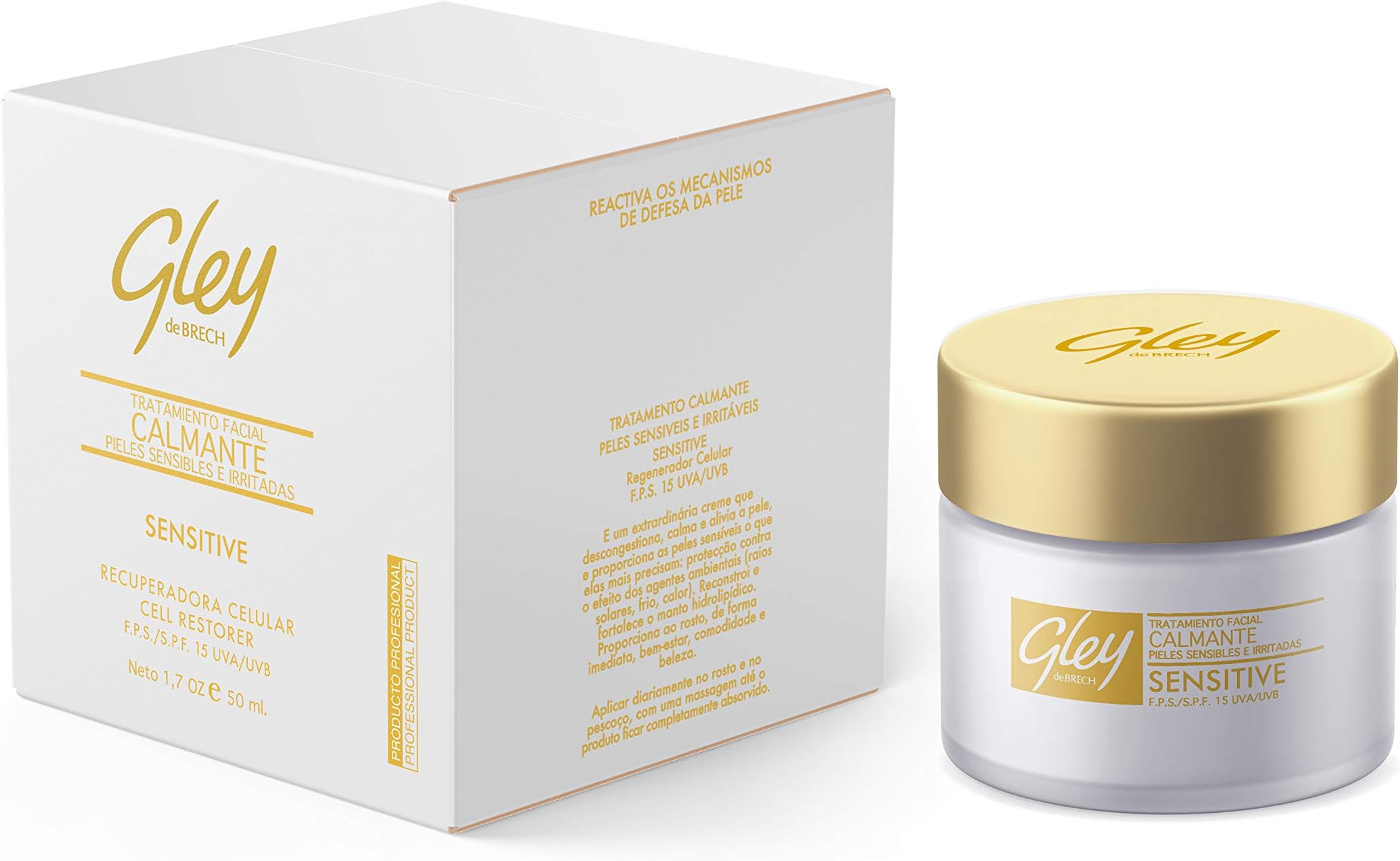 Gley De Brech Calmante Day Cream for Sensitive or Irritated skin with Boswellia extract & Collagen, 50 ml,white