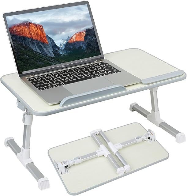 autumndeer Laptop Stand Computer Desk, Adjustable Laptop Table, Bed Tray, Lap Desks Bed Table for Eating, Bed Desk, Laptop Table Height and Angle Adjustable, Foldable Standing Desk for Writing in Sofa