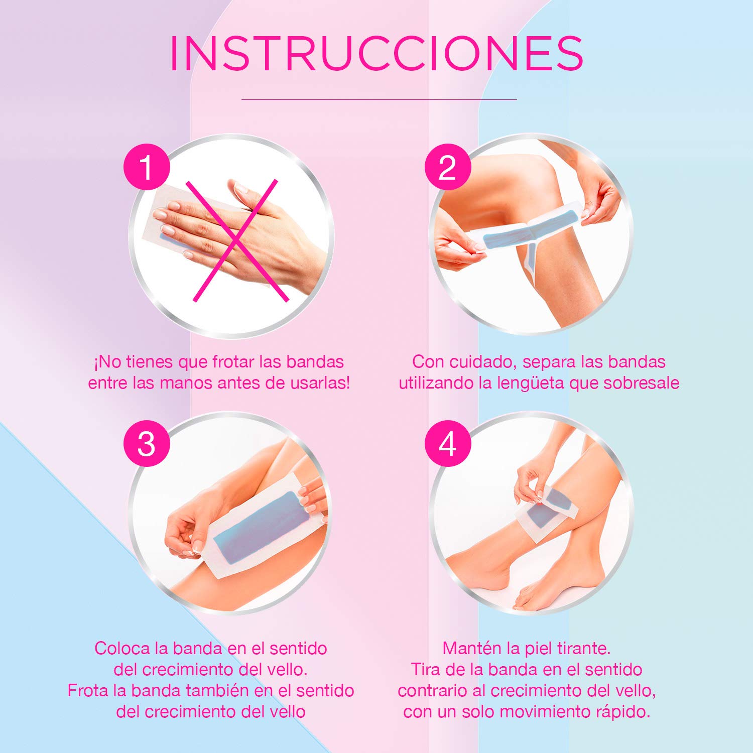 Veet Bandas de Cera Fria Depilatoria para Depilación de Cuerpo y Piernas con Aceite de Almendras, Easy Gelwax, Pieles Sensibles, 3 x 20 bandas, Total 60 Unidades